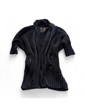 Vintage GUESS Jeans Navy Chunky Knit Cardigan 2000s Size M
